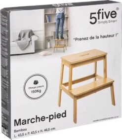 5Five - Bamboe Keukentrapje/opstapje Met 2 Treden 47 Cm - Keuken/badkamer Krukjes 7 5Five - Bamboe Keukentrapje/opstapje Met 2 Treden 47 Cm - Keuken/badkamer Krukjes -Schoonmaakproducten Winkel 1043x1200