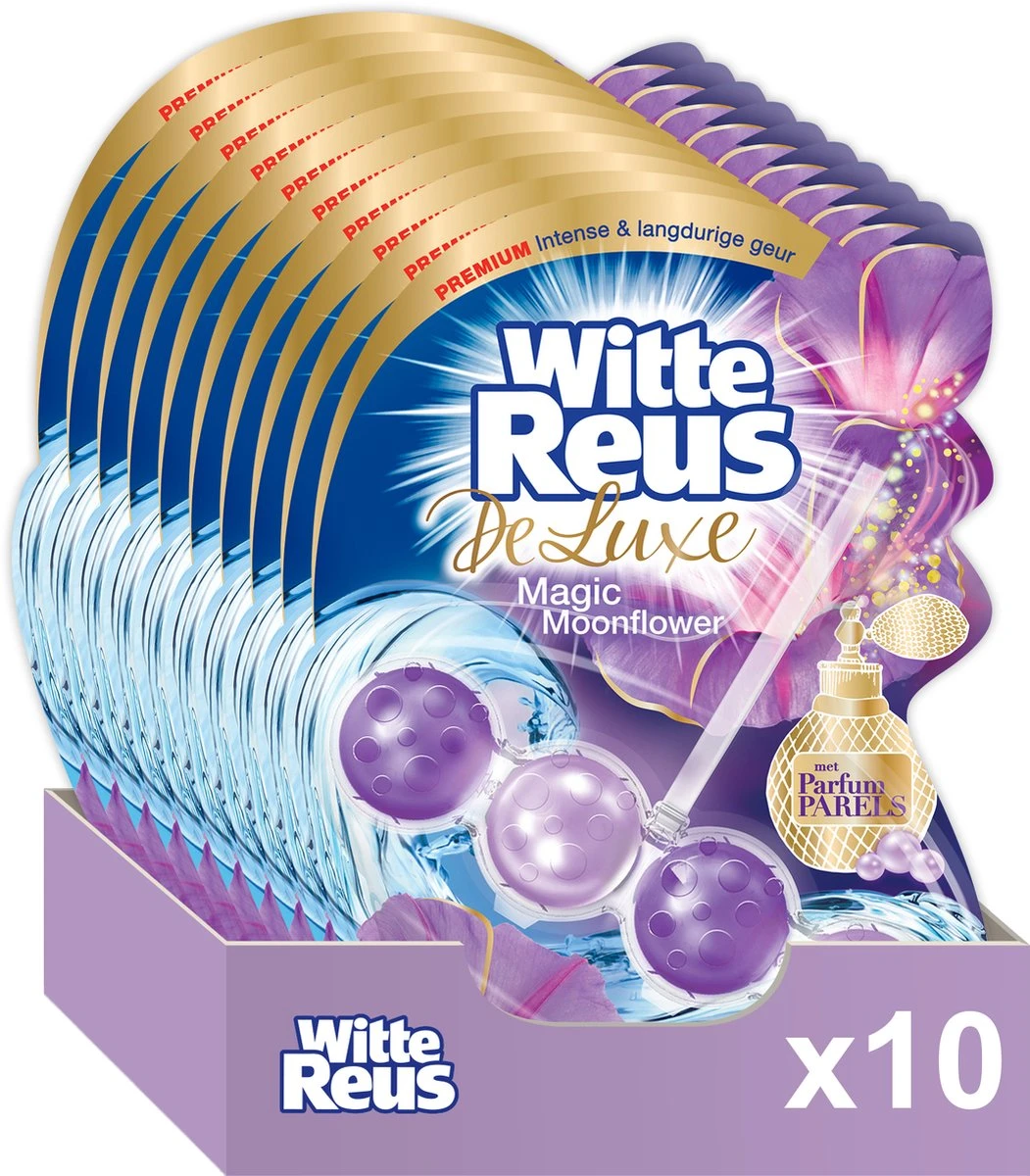 Witte Reus DeLuxe Toiletblok - Magic Moonflower - WC Blokjes Voordeelverpakking - 10 Stuks