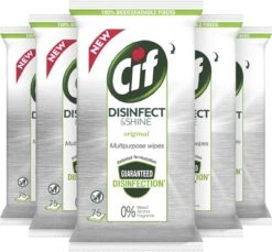 Cif Disinfect & Shine Wipes Doden 99,99% Van De Bacteriën Original Desinfecterende Schoonmaakdoekjes, Van 100% Biologisch Afbreekbaar Textiel 5 X 75 Doekjes 16 Cif Disinfect & Shine Wipes Doden 99,99% Van De Bacteriën Original Desinfecterende Schoonmaakdoekjes, Van 100% Biologisch Afbreekbaar Textiel 5 X 75 Doekjes -Schoonmaakproducten Winkel 1200x1111