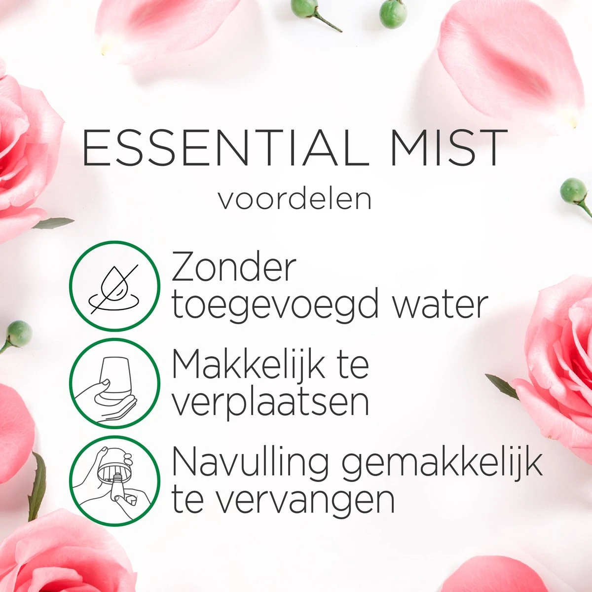 Air Wick Essential Mist Luchtverfrisser - Kalmerende Rozen - 3 Navullingen 5 Air Wick Essential Mist Luchtverfrisser - Kalmerende Rozen - 3 Navullingen - Afbeelding 3