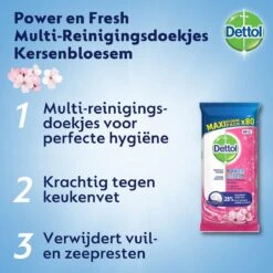 Dettol Schoonmaakdoekjes Power & Fresh - Kersenbloesem - 80 Stuks X6 -Schoonmaakproducten Winkel 1200x1200 70