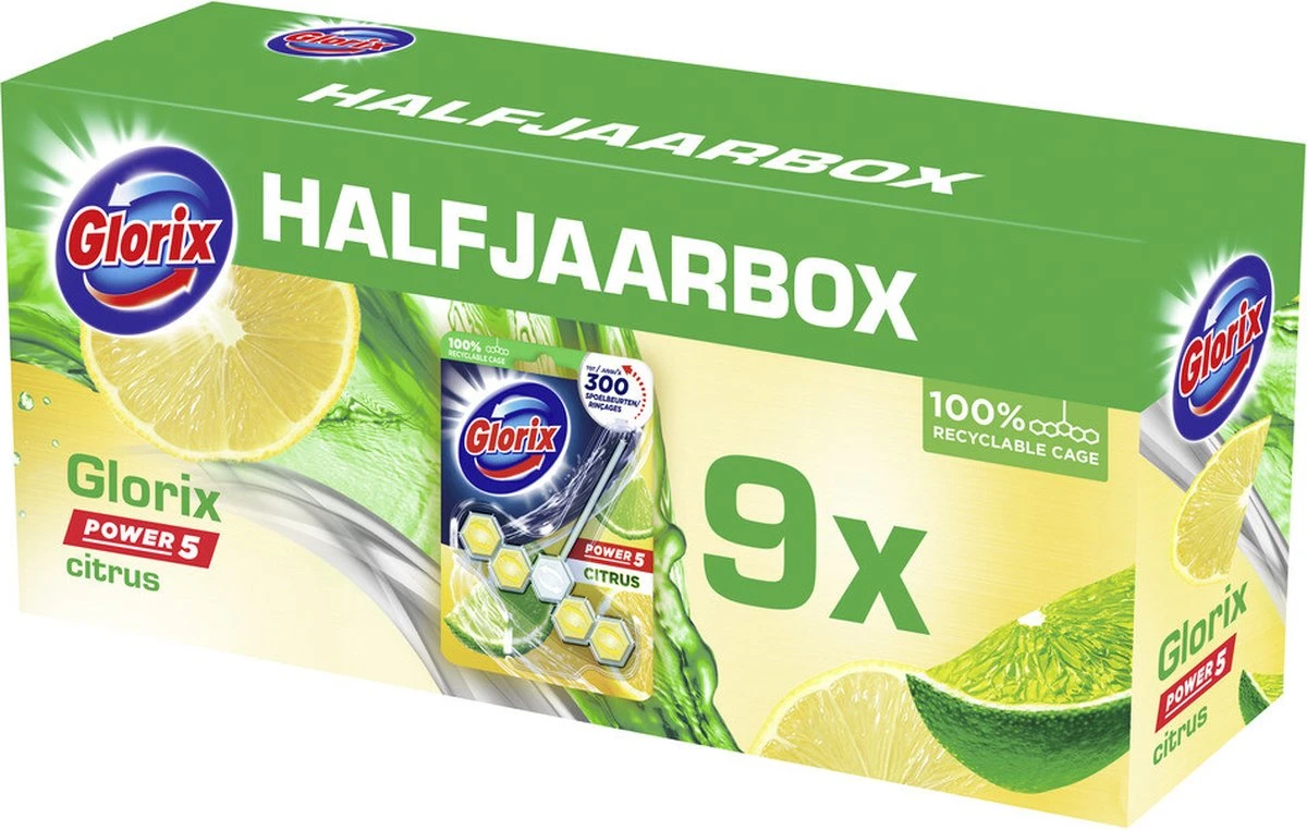 Glorix Power 5 Toiletblokken - Citroen - 7 X 2 Stuks - Voordeelverpakking 14 Glorix Power 5 Toiletblokken - Citroen - 7 X 2 Stuks - Voordeelverpakking - Afbeelding 12