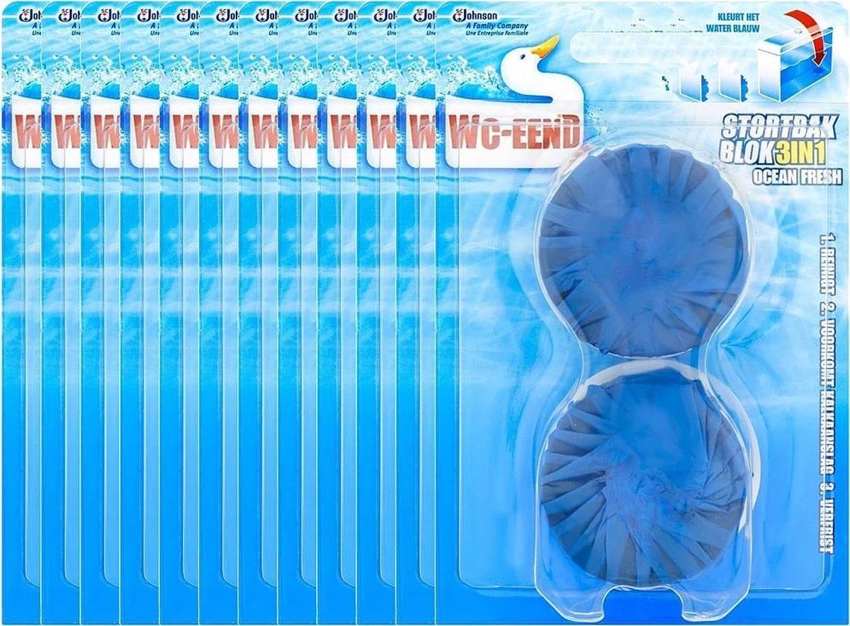 WC Eend Stortbakblok Blauw - 12x 2x50 Gram - Voordeelverpakking