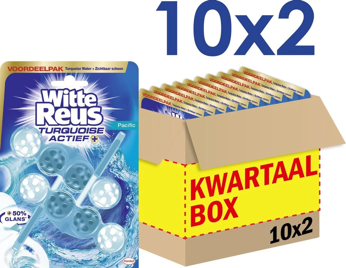 Witte Reus Turquoise Actief Toiletblok WC Blokjes Voordeelverpakking - 20 Stuks 8 Witte Reus Turquoise Actief Toiletblok WC Blokjes Voordeelverpakking - 20 Stuks - Afbeelding 6