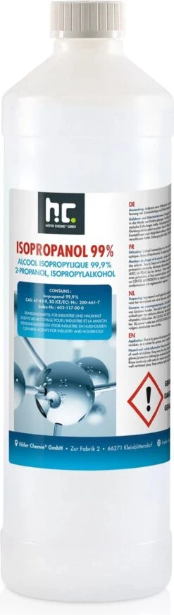 Isopropyl Alcohol - Isopropanol - IPA - Isopropyl - 99,9% Zuiver - 1000ml - Inclusief Trechter -Schoonmaakproducten Winkel 341x1200