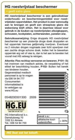 HG Roestvrijstaal Beschermer - 125ml - Snel En Eenvoudig - Laat RVS Weer Glanzen -Schoonmaakproducten Winkel 644x1200 1