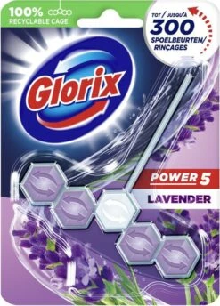Glorix Power 5 Toiletblokken - Lavendel - 9 Stuks - Voordeelverpakking -Schoonmaakproducten Winkel 861x1200